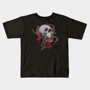 Haunted Gothic Spider Skull Kids T-Shirt